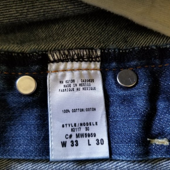 Vintage Authentic REBEL Low Rise Straight Leg Button Fly Men's Jeans W 33 L 30 - Picture 8 of 8